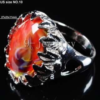Colorful Lampwork Bead Silver Plated Ring TF0241  