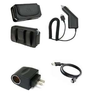  4in1 Car Auto Charger+Leather Case Holster+USB Data Cable 