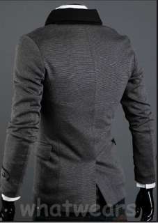 Fashion Mens Slim Irregular Zipper Design Jacket Coat Black Sleeve 