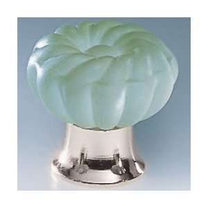 Omnia 4341/30FJA26 Rose Glass Knob Knob   Frosted Jade/Polished Chrome