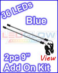 2pc EXPANDABLE BLUE LED INTERIOR KIT 9 INCH TUBES  