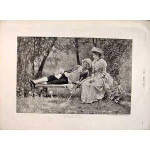  Woods Lady Man Romance Andreotti Fine Art 1891 Print