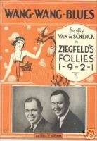 1921 WANG WANG BLUES Van & Schenk Ziegfeld Follies deco  