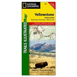  National Geographic Yellowstone National Park Trail Map 