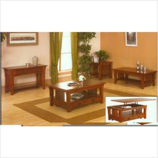 Alpine Furniture Mission Style End Table in Medium Oak 232 4  
