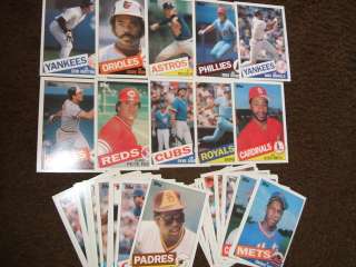 1985 TOPPS BASEBALL 5 x 7 MLB Jumbo 59 Card Set  