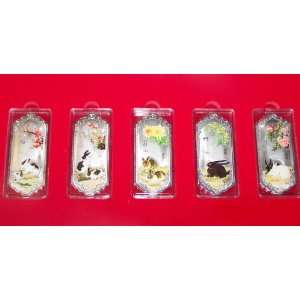 2011 Christmas Year of the Rabbit Silver Plated 5 Bars Set in Gift 