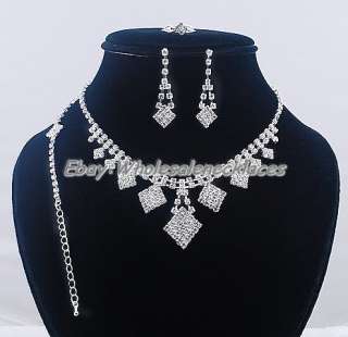 MIX 12Set Rhinestone Necklaces&Bracelets&Earrings&Rings  