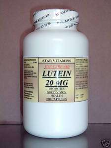 Lutein 20 mg, healthy vision, macular degeneration, antioxidant   200 