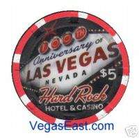 Hard Rock $5 Centennial Casino Chip Las Vegas 100th  