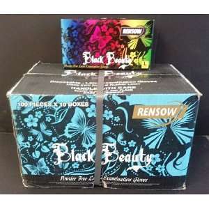  Rensow Black Beauty Powder Free Latex Examination Gloves 
