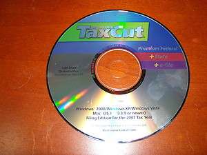   TaxCut 2007 Premium Federal + State + e file 1040EZ to schedule C