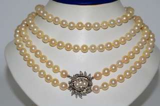 10,500 7.75MM & 1.07CT PEARL & DIAMOND HANGING NECKLACE  