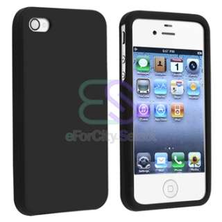 SOFT BLACK SILICONE RUBBER CASE for iPhone 4 4S 4G 4GS G  