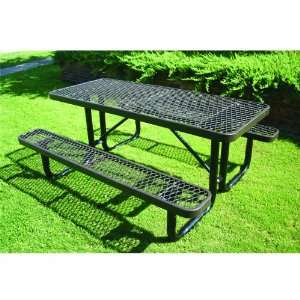   Feet Portable Rectangular Table with 2 Attached Seats: Home & Kitchen