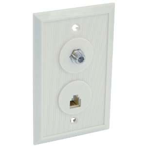  Ez Flo 61076 Combo Phone /Cable Wall Plate