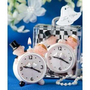  Time to Love Collection Bride and Groom Clock Candle (Qty 