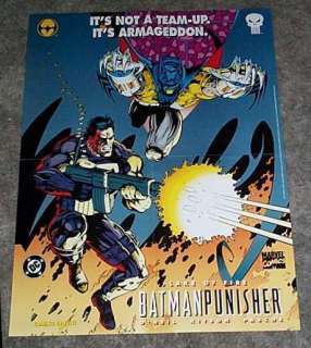 1994 PUNISHER/BATMAN 22 x 17 MARVEL/DC COMIC BOOK TEAM UP POSTER 1 