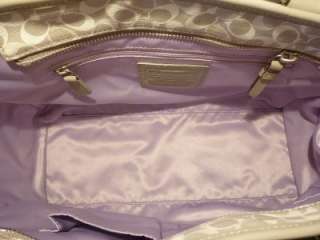 Coach Chelsea Bias Signature Gray Silver PVC Handbag Satchel 17179 NWT