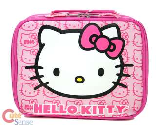 Hello Kitty LUNCH Bag School Snack Carry Box Pink Face  