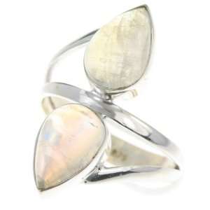   Sterling Silver FIRE RAINBOW MOONSTONE Ring, Size 8.5, 5.7g Jewelry
