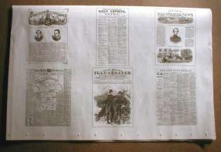 15 Civil War NEWSPAPERS w Display Headlines 1861 1865 Ft Sumter to Lee 