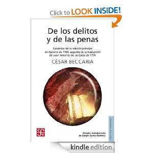 De los delitos y de las penas (Spanish Edition): César Beccaria 