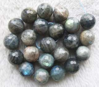 15.5inchs 18mm Faceted Round Natural Labradorite Beads  
