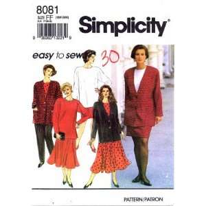  Simplicity 8081 Sewing Pattern Misses Full Figure Pants 