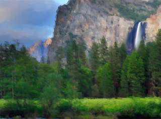 Yosemite Valley National Park PANORAMA CANVAS PAINTING  