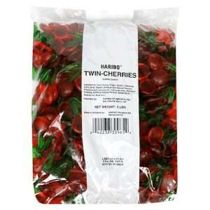 Haribo Gummi Candy, Twin Cherries, 5  Pound Bag Grocery 