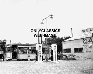 1930 TROLLEY CAR DINER GAS STATION PHOTO DR PEPPER   KS  