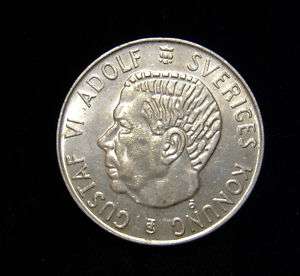 Sweden 1955 5 Kronor Coin Silver BU Gustaf VI Adolf  