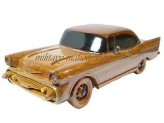 1957 CHEVY BELAIR CAR CHEVEROLET WOOD WOODEN HAND MADE CARVED MAHOGANY 