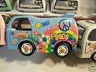 Hippie Die Cast Metal VAN 3.5 Pull Back Doors Open