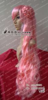 New beautiful pink long curly Cosplay Party Wig  
