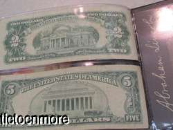 US 1963 $2 & $5 DOLLAR UNITED STATES NOTE RED SEAL NOTES SET MONETARY 