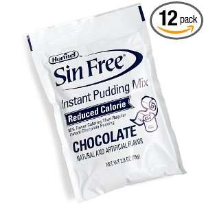 Sin Free Instant Chocolate Pudding Mix, 2.8 Ounce Pouches (Pack of 12 