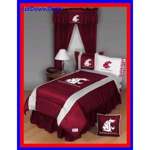   WSU Cougars 5pc SL Full Comforter/Sheets Bed Set: Sports & Outdoors