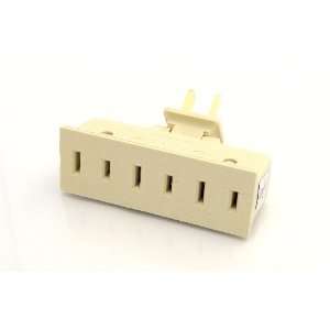   15 Amp, 125 Volt, Polarized Triple Outlet Adapter, Non Grounded, Ivory