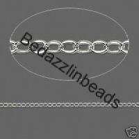 Bulk 1mm Round Cable Link Sterling Silver Chain~5 Feet  