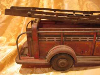 Vintage Lumar Firetruck Hook & Ladder (no truck just trailer) Rustic 
