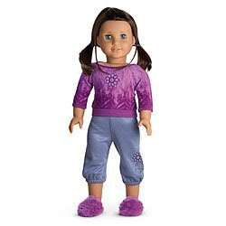 NEW American Girl CHRISSA Girl of the Year 2009 Doll Pajamas Slippers 