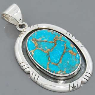 Rare Blue Copper Turquoise Gemstone 925Sterling Silver Solitaire 