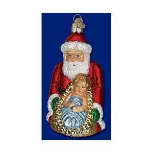 Old World Christmas Ornament   Baby Jesus and Santa:  Home 