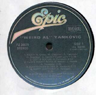 Weird Al Yankovic Self Titled LP NM Canada Epic FZ 38679  