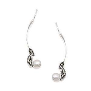  Marcasite & Ivory Pearl Earrings Jewelry