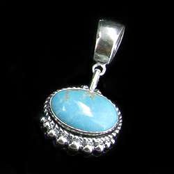 925 Sterling Silver Natural Blue Turquoise Pendant  