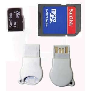   SanDisk 1GB MicroSD with SD Adapter and N111 USB adapter Electronics