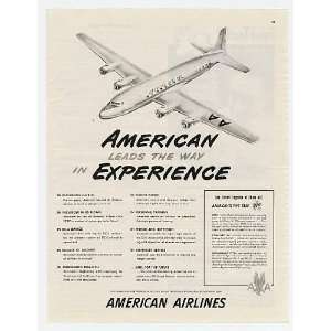  1947 American Airlines DC 6 Airplane Print Ad (5323): Home 